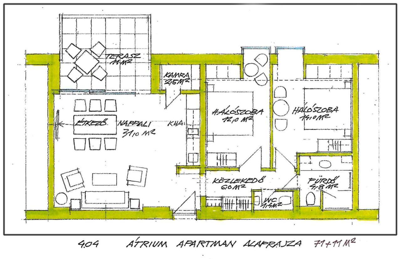 Atrium Apartman Heviz Mit Panoramaterrasse Und Tiefgarage Bagian luar foto